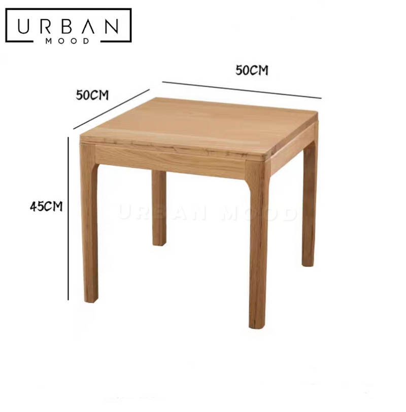 IVEN Japandi Solid Wood Side Table