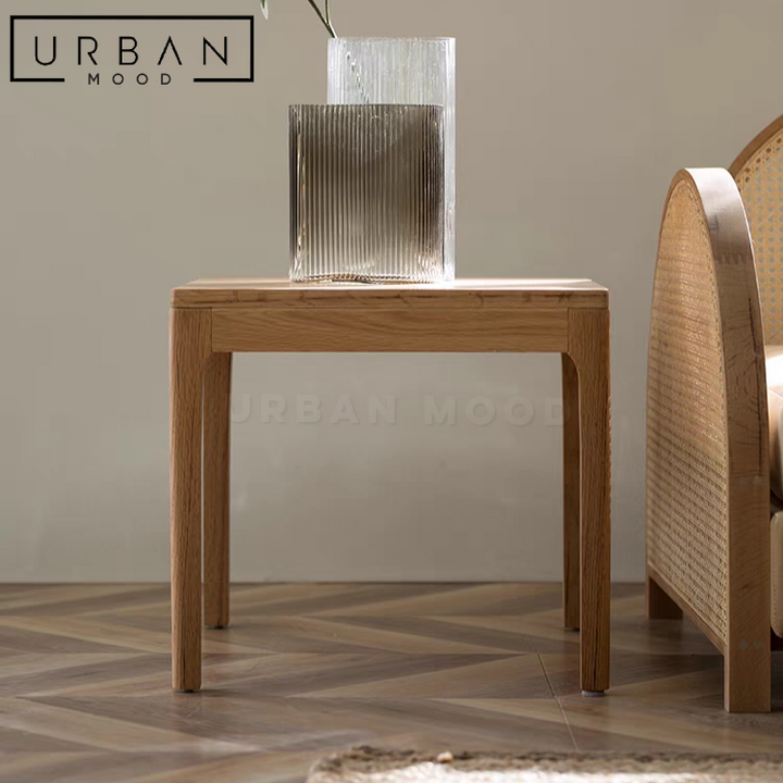 IVEN Japandi Solid Wood Side Table