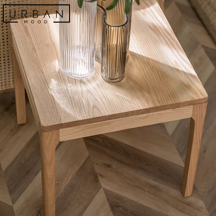 IVEN Japandi Solid Wood Side Table