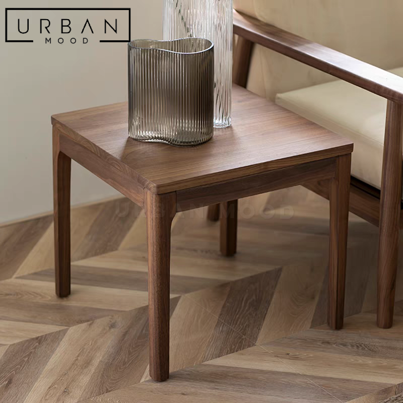 IVEN Japandi Solid Wood Side Table