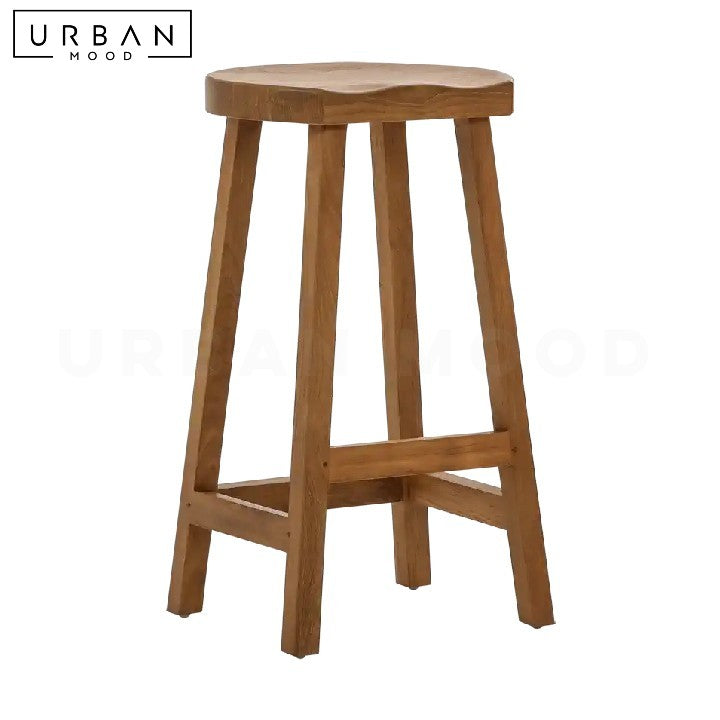 JELENA Rustic Solid Wood Bar Stool