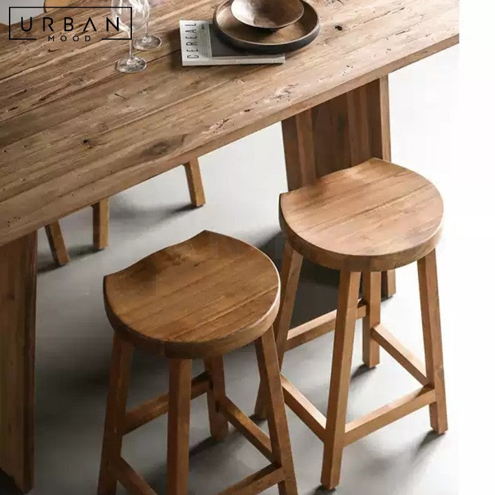 JELENA Rustic Solid Wood Bar Stool