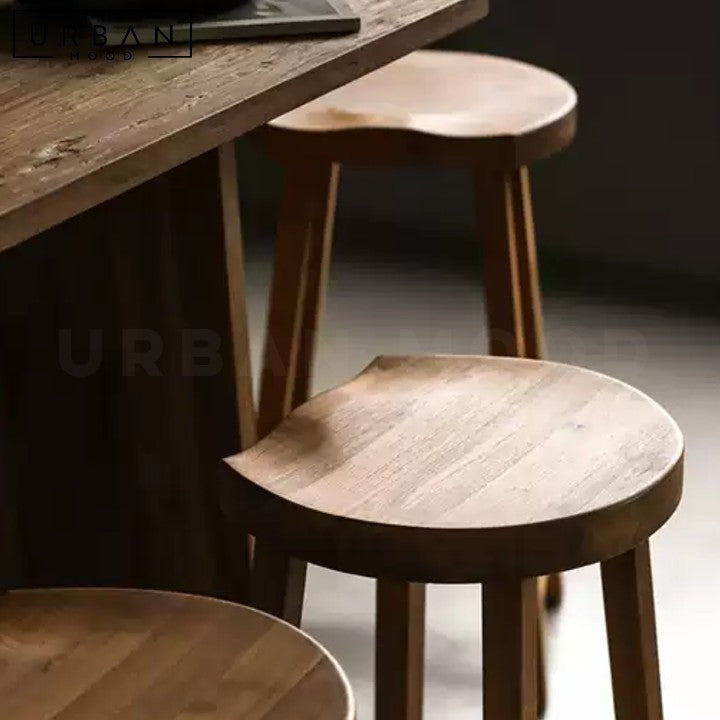 JELENA Rustic Solid Wood Bar Stool