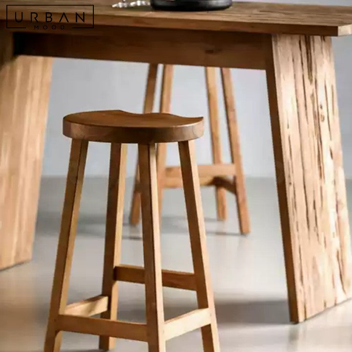 JELENA Rustic Solid Wood Bar Stool