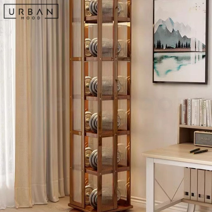 JENETH Modern Rotating Bookshelf