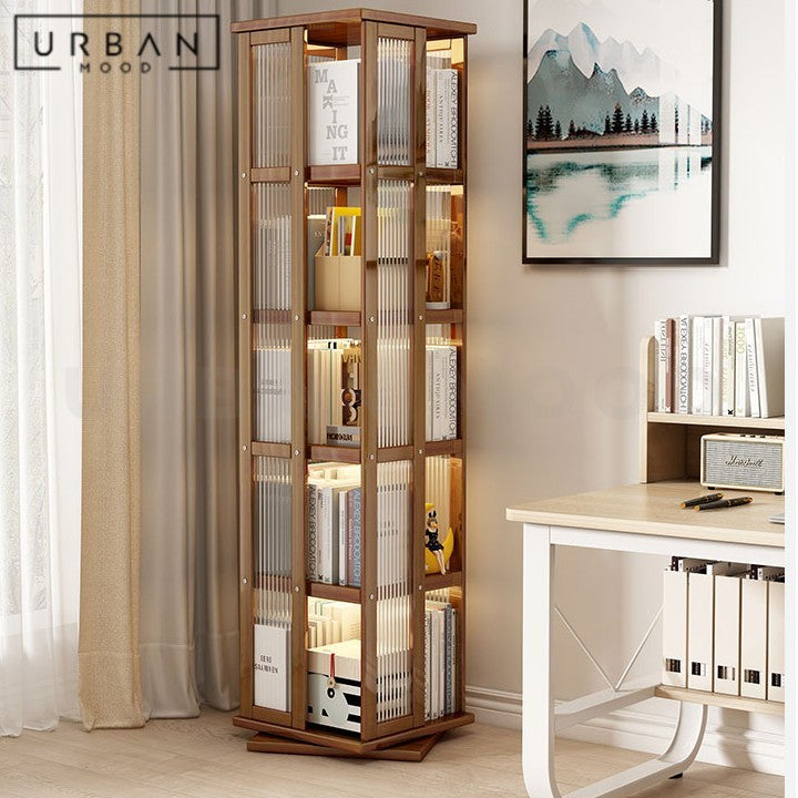 JENETH Modern Rotating Bookshelf
