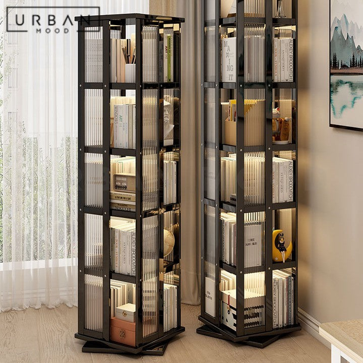 JENETH Modern Rotating Bookshelf