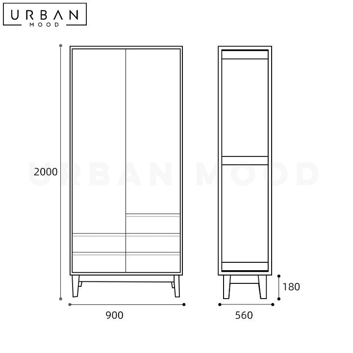 JENKIN Japandi Solid Wood Wardrobe