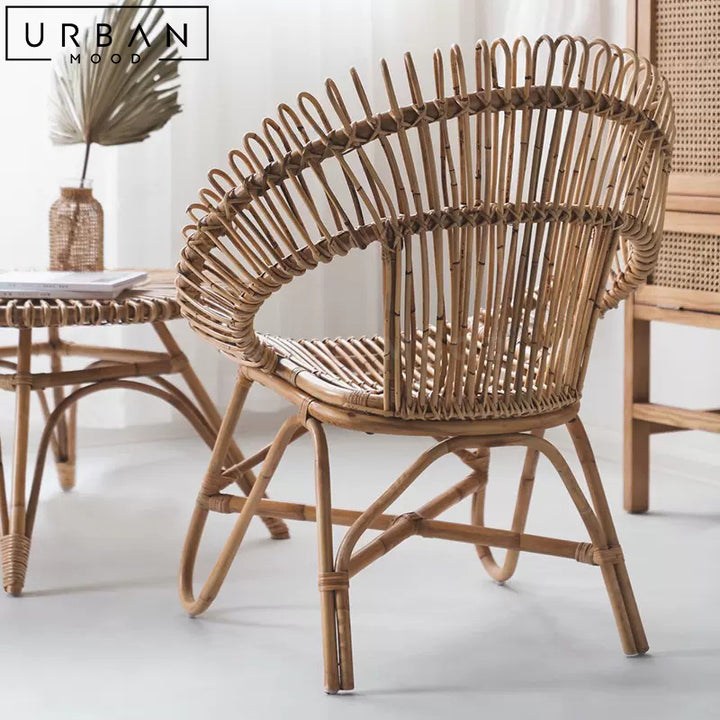 JENS Rustic Rattan Leisure Chair