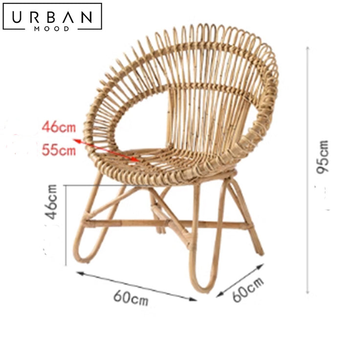 JENS Rustic Rattan Leisure Chair