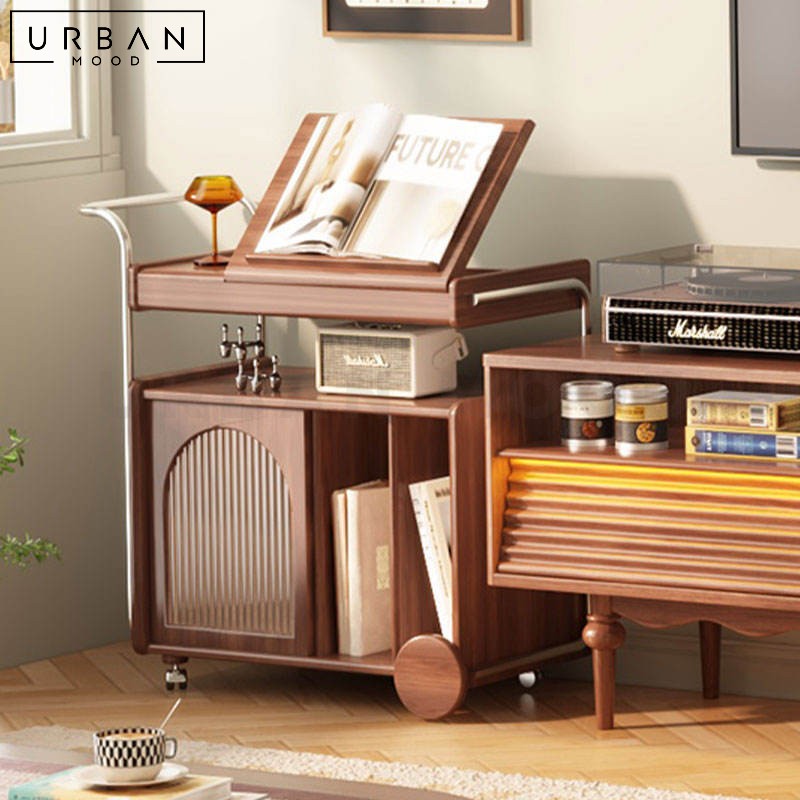 JERMYN Solid Wood Mobile Side Table