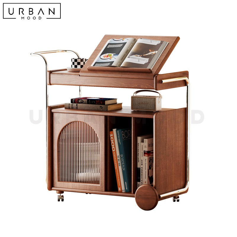 JERMYN Solid Wood Mobile Side Table