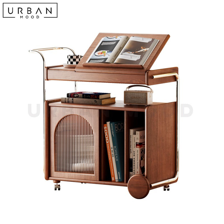 JERMYN Solid Wood Mobile Side Table