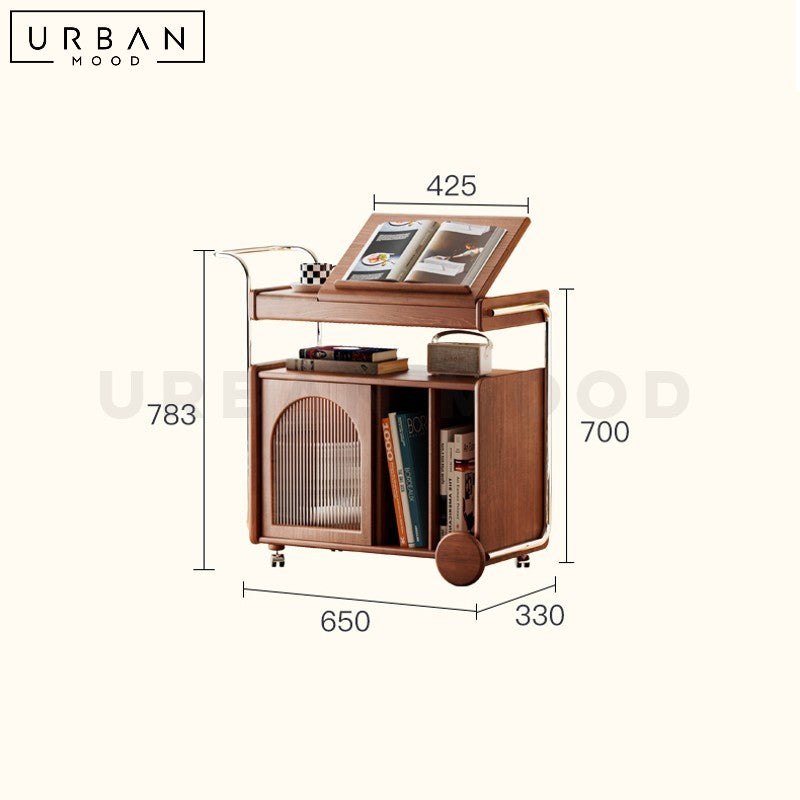 JERMYN Solid Wood Mobile Side Table