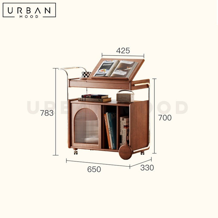 JERMYN Solid Wood Mobile Side Table