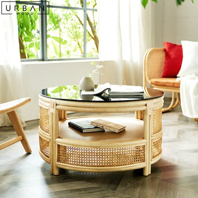 JENNI Rustic Rattan Coffee Table