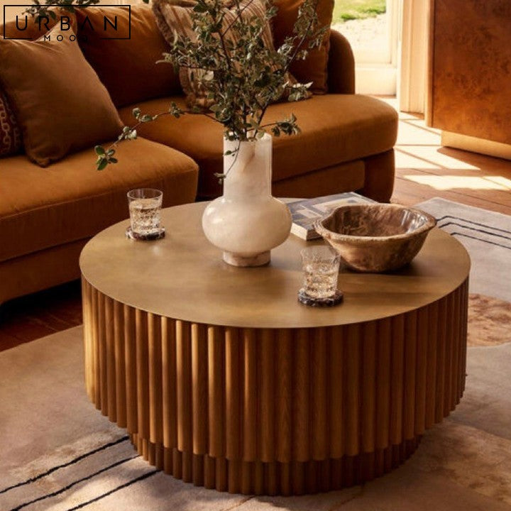 JOHNSTONE Modern Solid Wood Round Coffee Table