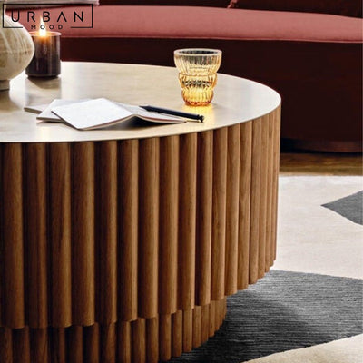 JOHNSTONE Modern Solid Wood Round Coffee Table