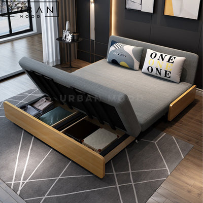 JOLEN Modern Solid Wood Sofa Bed