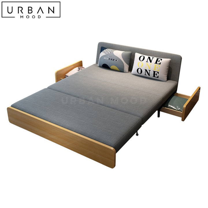 JOLEN Modern Solid Wood Sofa Bed