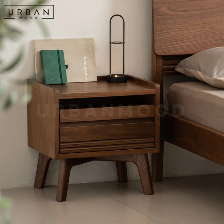 JONNY Rustic Solid Wood Bedside Table