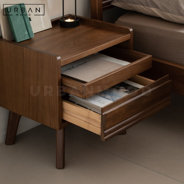 JONNY Rustic Solid Wood Bedside Table