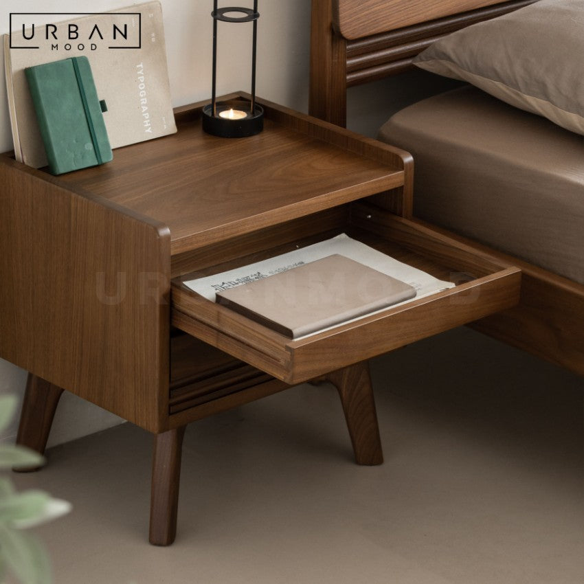 JONNY Rustic Solid Wood Bedside Table