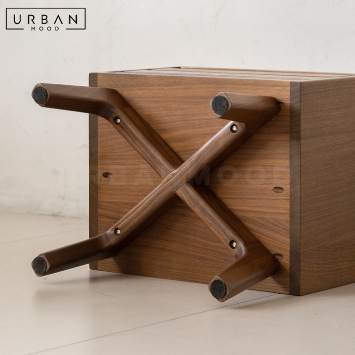 JONNY Rustic Solid Wood Bedside Table