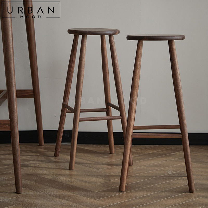 JORDA Rustic Solid Wood Bar Stool