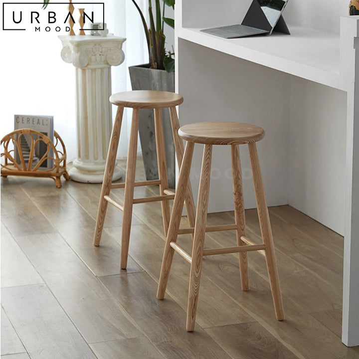 JORDA Rustic Solid Wood Bar Stool