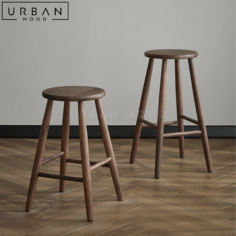 JORDA Rustic Solid Wood Bar Stool