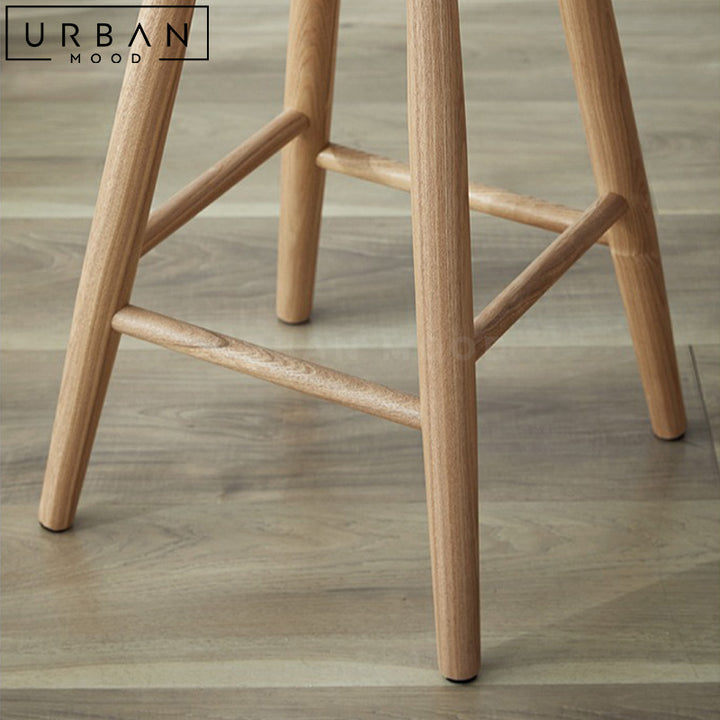 JORDA Rustic Solid Wood Bar Stool