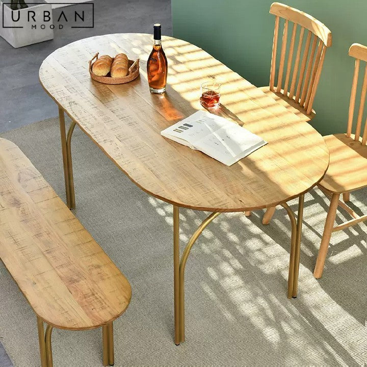 JORDON Japandi Solid Wood Dining Table