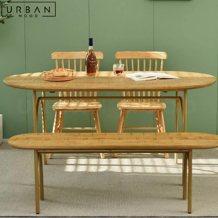 JORDON Japandi Solid Wood Dining Table