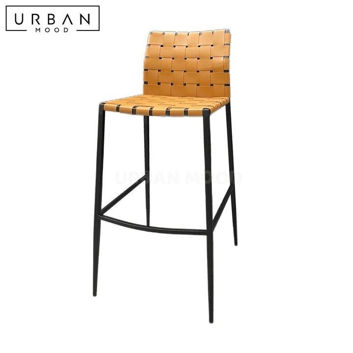 JOSEF Modern Leather Bar Stool