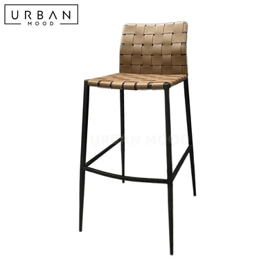 JOSEF Modern Leather Bar Stool