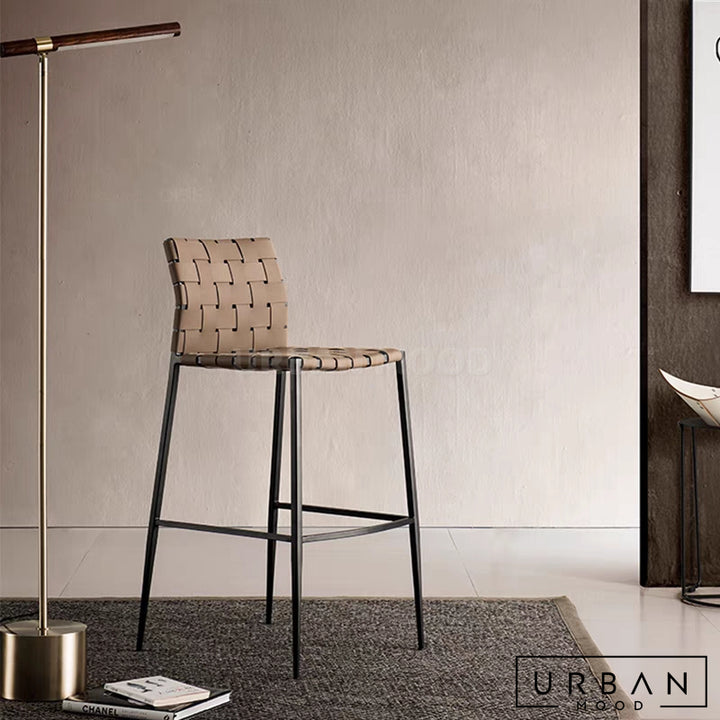 JOSEF Modern Leather Bar Stool