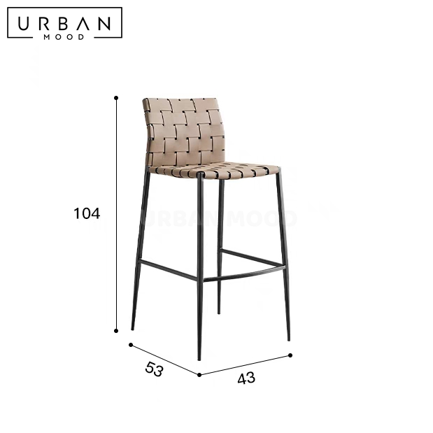 JOSEF Modern Leather Bar Stool