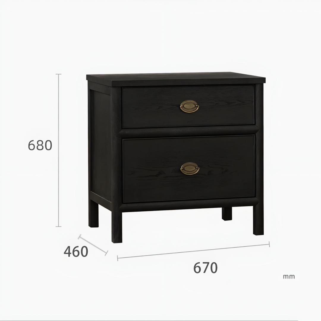 JOVI Classic Oak Wood Bedside Table - Urban Mood Singapore