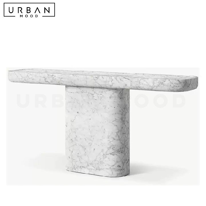JOYFUL Wabi Sabi Travertine Console Table