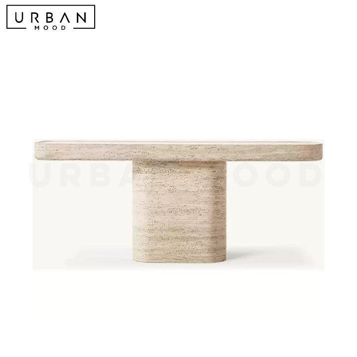JOYFUL Wabi Sabi Travertine Console Table