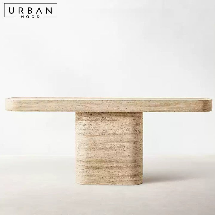 JOYFUL Wabi Sabi Travertine Console Table