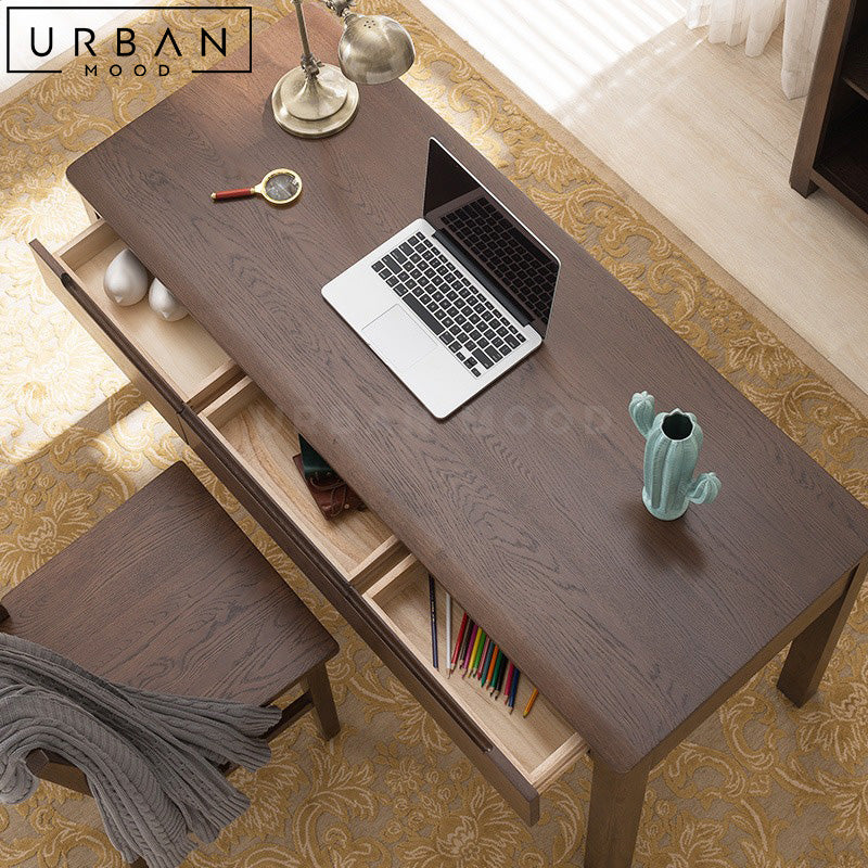 JUANA Rustic Solid Wood Study Desk