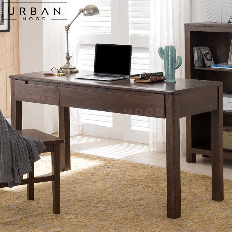 Student Desk Rustic JUANA Rustic Solid Wood Study Desk – Urban Mood
