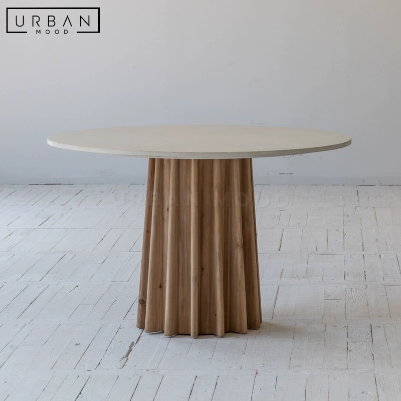 JOBBS Japandi Solid Wood Round Dining Table