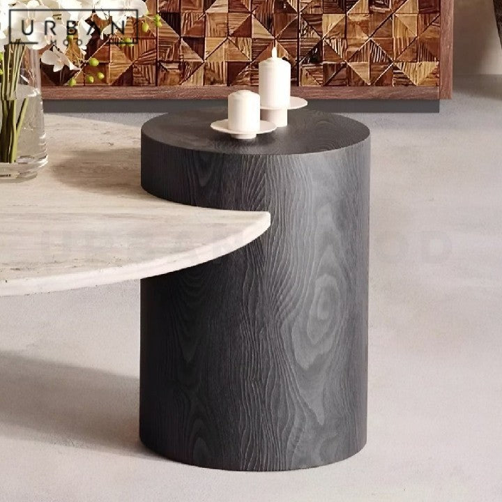 KADIATOU Modern Travertine Round Coffee Table