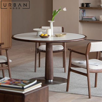 KAIS Japandi Solid Wood Round Dining Table