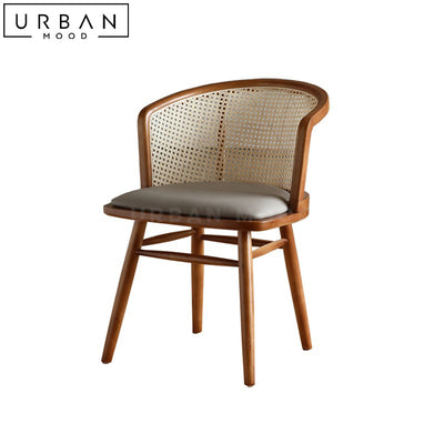 KALEB Rustic Rattan Dining Chair (Set of 2)
