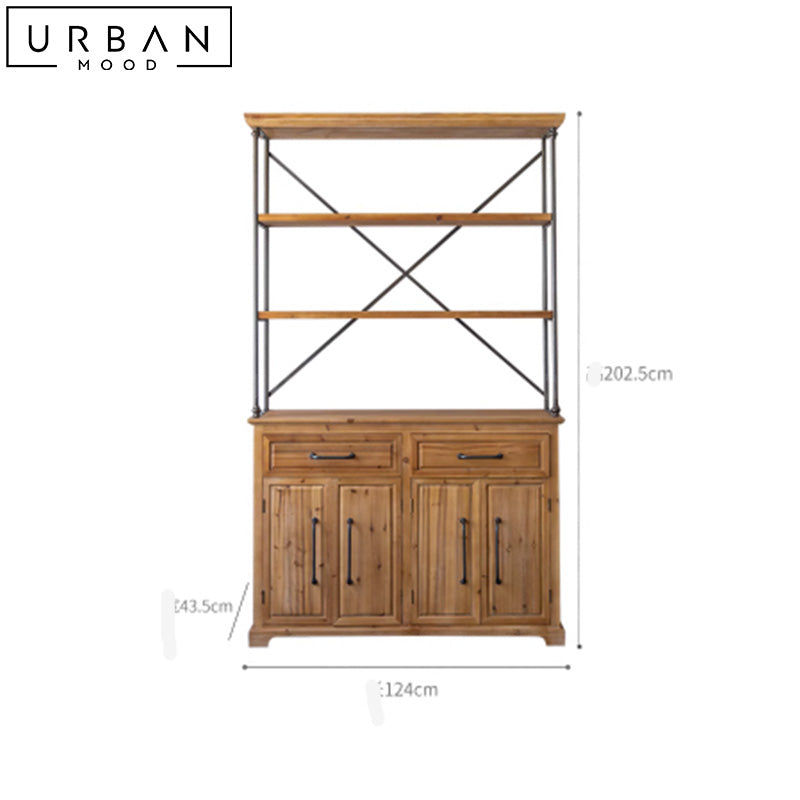 KAMEN Rustic Solid Wood Tall Cabinet