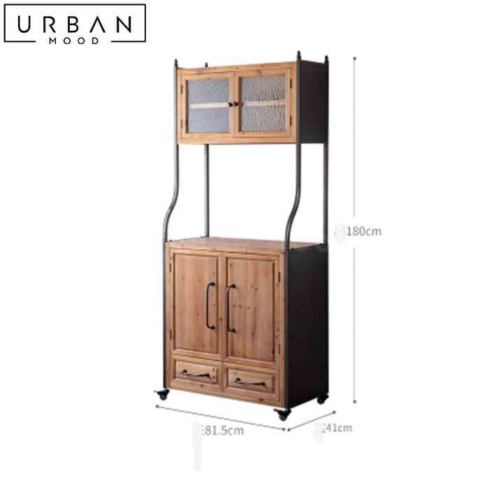 KAMEN Rustic Solid Wood Tall Cabinet